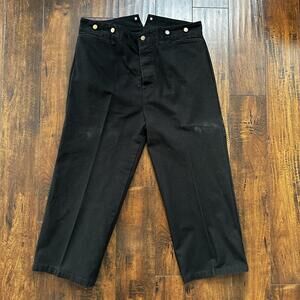 VTG Mens Scully Rangewear Cotton Canvas Outdoor Pants Buckleback Cowboy 38 Black